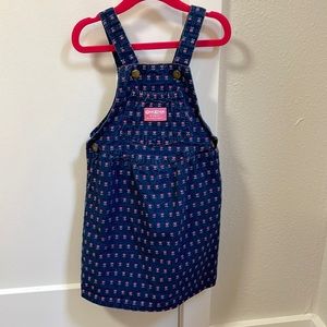 VINTAGE OshKosh Flower Denim Overall Dress / Jumper